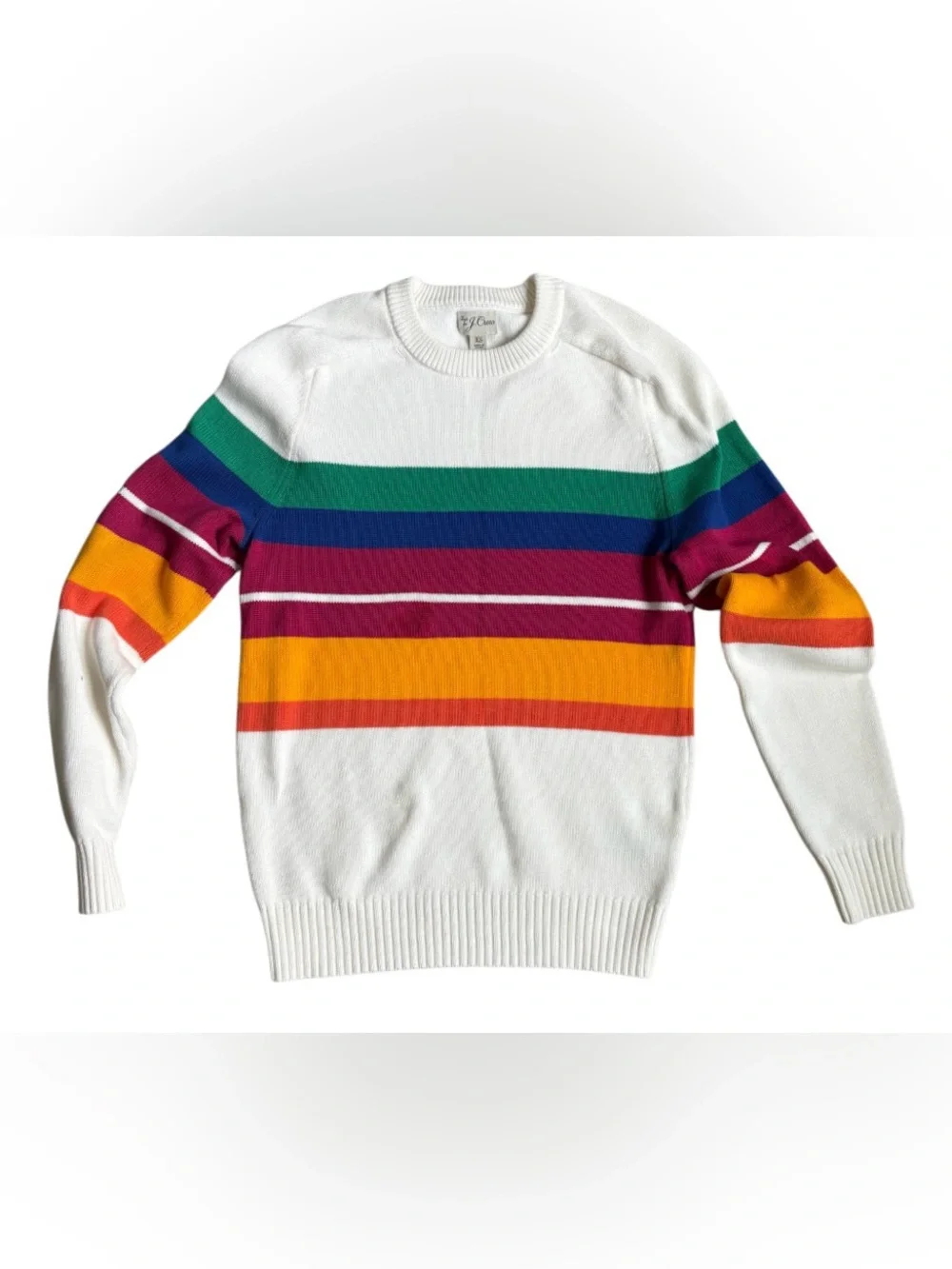 J.Crew - Men’s Heritage‎ 100% Cotton Crew Neck Sweater in Stripe - Size X-Small